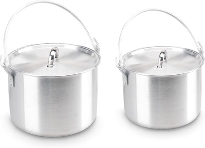AceCamp Nested Pot Aluminum Lightweight Cooking Pot Set Outdoor Large Stock with lid and folding handle - 4L,8L,12L