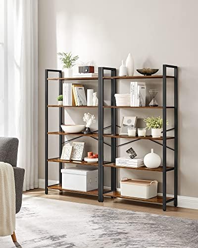 VASAGLE 5-Tier Bookshelf, Bookcase with Shelves, Storage Shelf, Living Room
