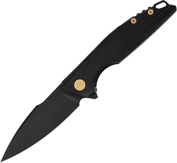 Folding Knife pocket knife EDC Knife With Clip Survival knife Hunting knife - M390 Steel Titanium Handle - Outdoor Hunting Survival Camping knife with Sheath (Black)