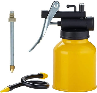 Hand Pump Oiler Can Professional Level 8 oz. Capacity Pump Oiler