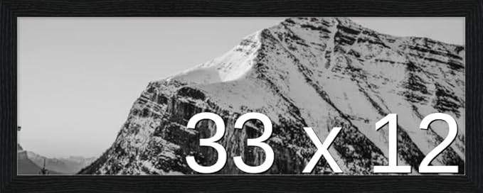 Frame It Easy 33 x 12 Black Grain Wood Frame