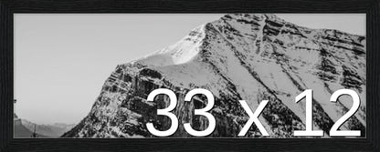 Frame It Easy 33 x 12 Black Grain Wood Frame