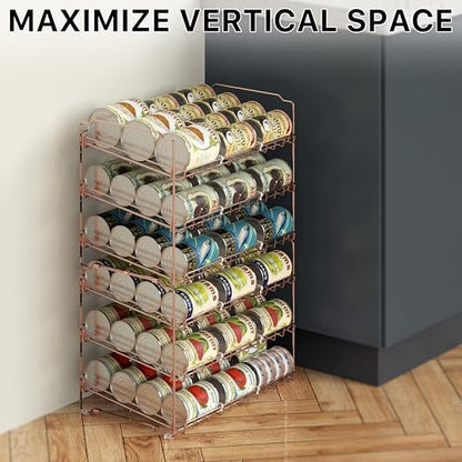 Simple Houseware 3-Tier Stackable Can Organizer Rack 36 Cans, Rose Gold