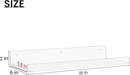 upsimples 4 Pack 15x6 Inches Acrylic Bathroom Shelves