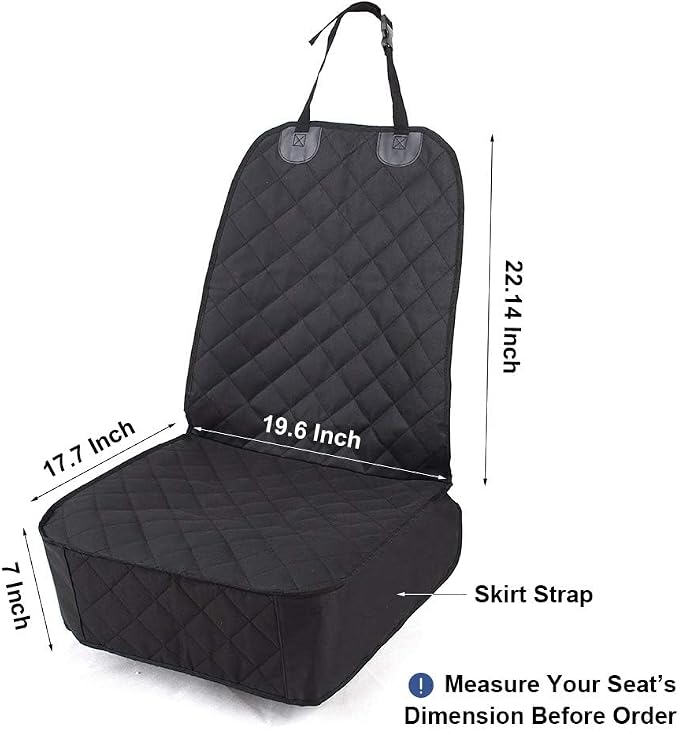 HONEST OUTFITTERS Dog Car Seat Cover 2 Pack, Waterproof Front Seat Car Cover for Cars, Trucks, and Suvs, Pet Front Cover for Cars, Nonslip Dog Seat Cover, Black