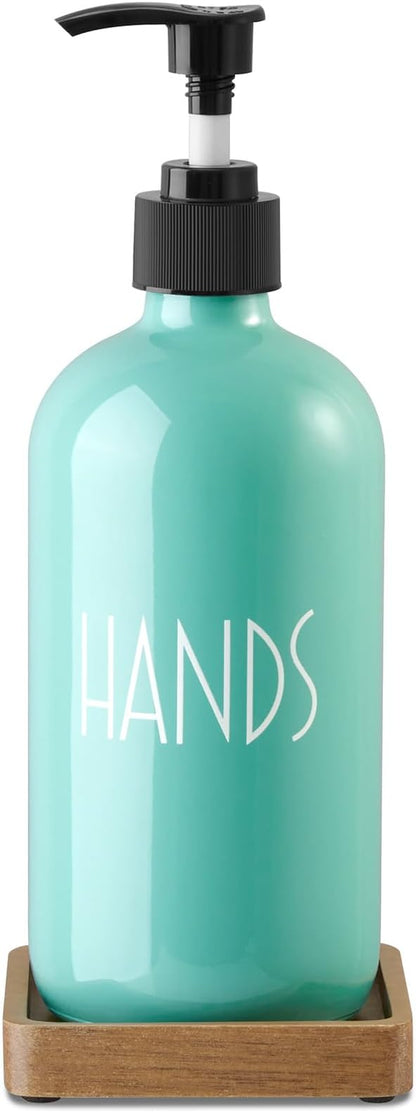 Turquoise Glass Hand Soap Dispenser