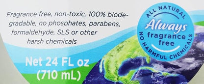 Fragrance Free, Free & Clear, Liquid Dish Soap, 2 Pk/ 24 oz |For Environmental Sensitivities (MCS, EI, free of MI, Sulfate, SLS) Sensitive Skin, Free and Clear, Plant Based, Unscented