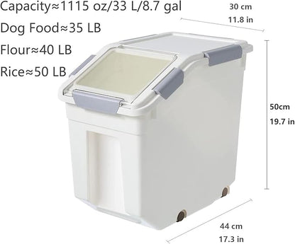 CITY BABY 2 Pack Airtight Flour Storage Container With Scoop,Dry Food, Sugar, Baking Supplies,Rice Container Set -BPA Free- Pet Food Storage Container,Dog Cat Birds Food Bin(50LB)