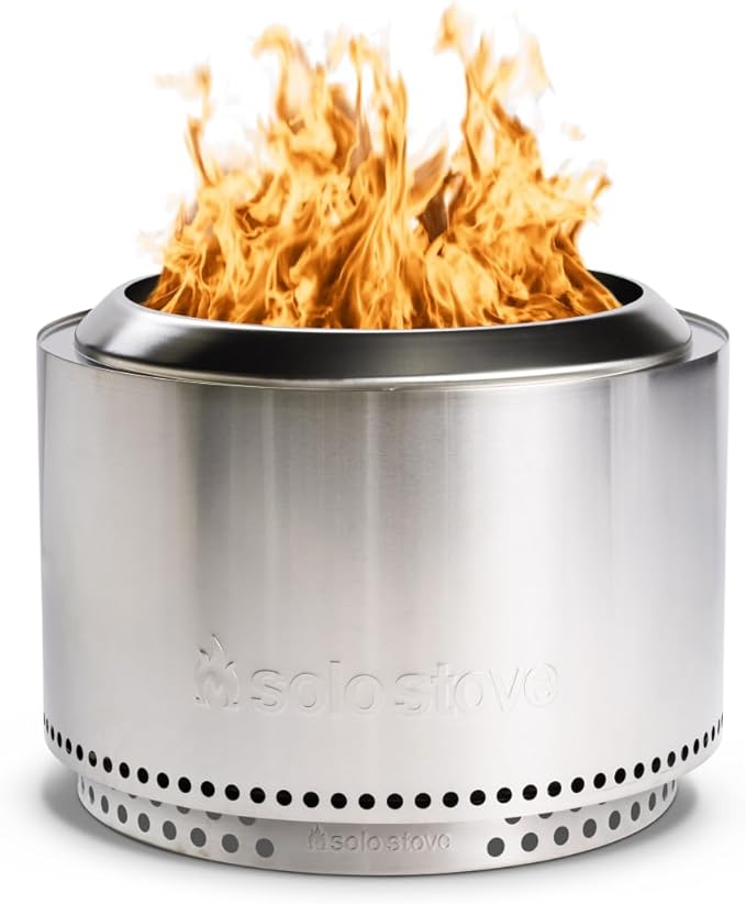 Solo Stove Yukon 27 Inch Smokeless Fire Pit with Removable Ash Pan - Wood Burning Portable Stainless Steel Outdoor Fireplace, Stainless Steel, Ideal for 6 or More People, 38 lbs