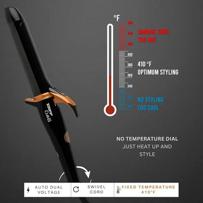 TAIFF Curves Professional Black Titanium Curling Iron – High-Performance Hair