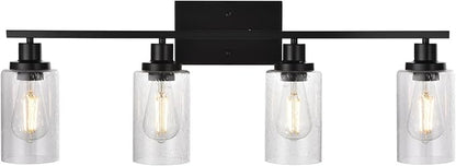 WINSHEN Black 4-Light Bathroom Light Fixtures