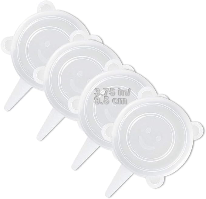 LELE LIFE 4 Pack Same Size Silicone Stretch Lids, Thicker Reusable Sturdy
