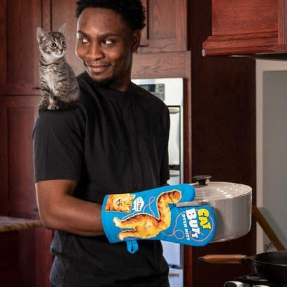 Blue Q Cat Butt Funny Oven Mitts