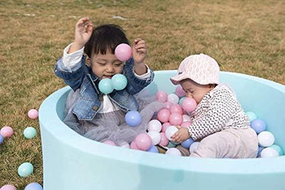 MoonxHome Ball Pit Balls for Toddlers, BPA Free Crush Proof Plastic Toy Balls for Ball Pit, Children's Pool Water Toys, Macaron Ocean Balls for Play Tent 2.15 Inch Pack of 100…