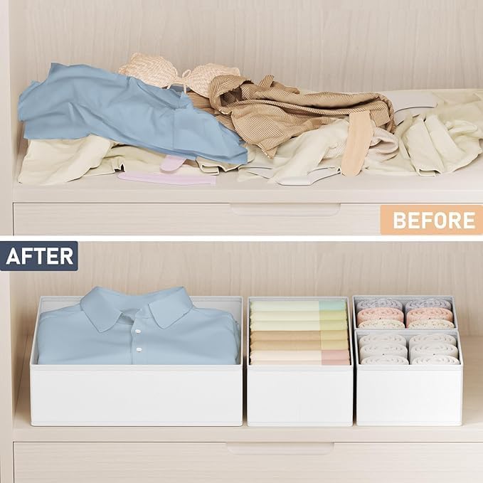 DIMJ Drawer Organizer Clothes 20 Pack