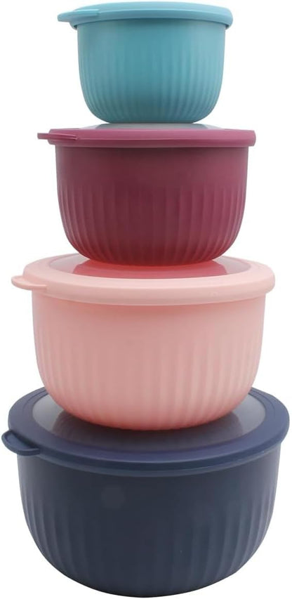 COOK WITH COLOR Prep Bowls with Lids- Wide and Deep Nesting Plastic Small