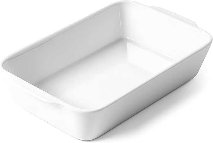 HOMBENE 1.2 QT White Casserole Dish, Lasagna Pan