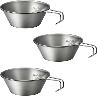 NANGOGEAR 3pcs Set Stainless Steel Camping Sierra Cup 310ml (21111)