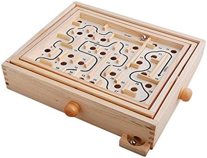 Topwon Wood Labyrinth Table Maze/Balance Board Table Maze Solitaire Game for Kids and Adults - Large - Great Gift