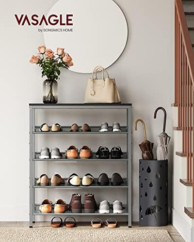 VASAGLE 5-Tier Shoe Rack, Adjustable, Freestanding