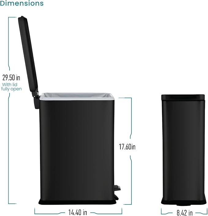 Home Zone Living 4 Gallon Slim Kitchen Trash Can
