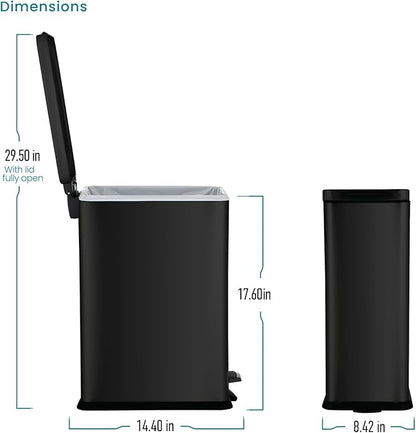 Home Zone Living 4 Gallon Slim Kitchen Trash Can