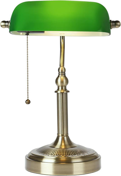 Newrays Glass Bankers Desk Lamp