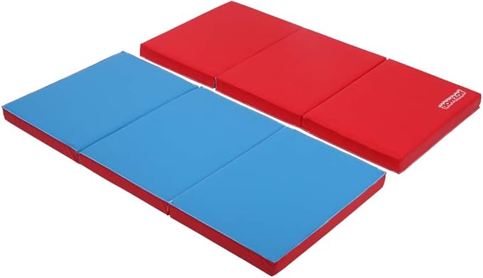 JOYMOR 2-Inch Thick 2-Fold 3 Sections Rest Mat, 5-Pack, Portable Toddler Bed with Name Tag Holder, Sleeping/Nap Floor Mat, Portable Toddler Mat, Great for School, Daycare, Travel, and Home