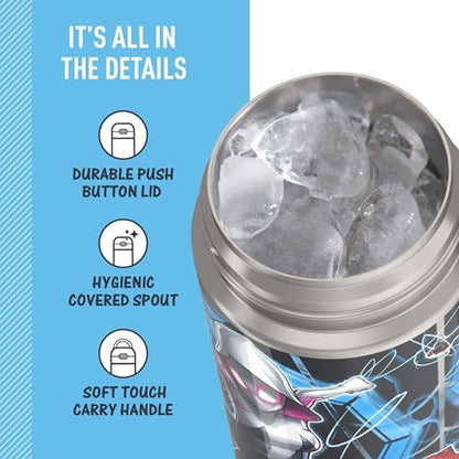 THERMOS FUNTAINER 16 Ounce Stainless Steel Vacuum Insulated Bottle with Wide Spout Lid, Spiderman (Pack of 6)
