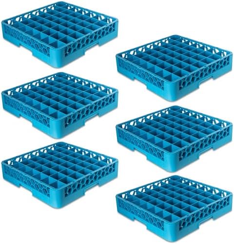 Carlisle FoodService Products RG4914-0 OptiClean 49 Compartment Glass Rack, 2.38" Compartments, Blue (Pack of 6)