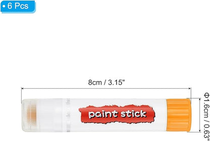 PATIKIL Tempera Paint Sticks, 6 Pcs Solid Tempera Paints Sticks Washable Bulk Markers Pen Quick Drying for Artists Beginners Art Supplies, Yellow