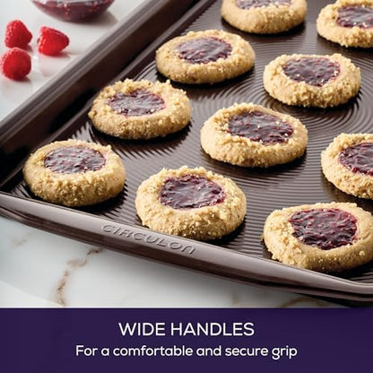 Circulon Nonstick Bakeware, Nonstick Cookie Sheet / Baking Sheet - 11 Inch x 17 Inch, Chocolate Brown