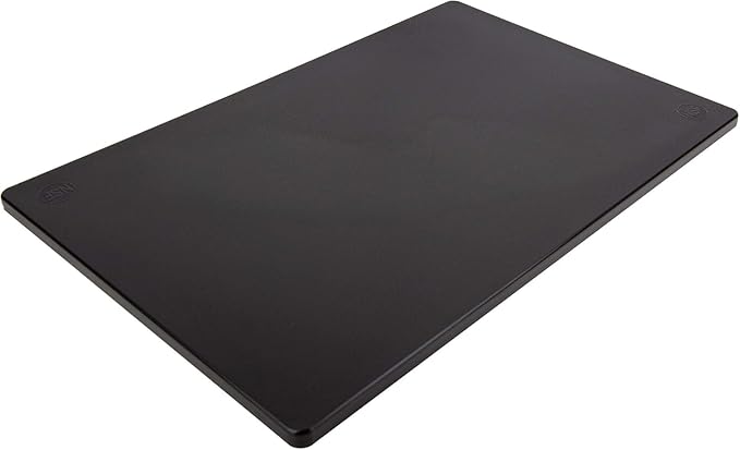 Thirteen Chefs Large 18 x 12 Black Plastic Cutting Board