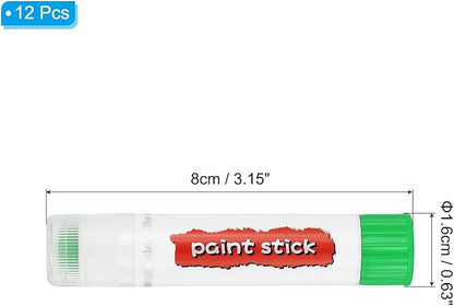 PATIKIL Tempera Paint Sticks, 12 Pcs Solid Tempera Paints Sticks Washable Bulk Markers Pen Quick Drying for Artists Beginners Art Supplies, Light Green
