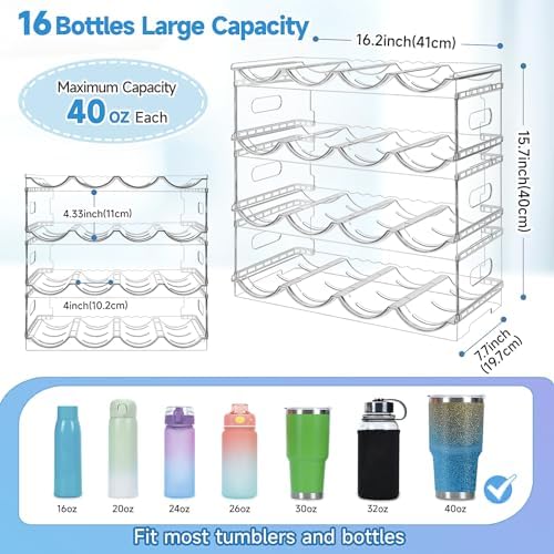 Amaoot Large Compartment Stackable Water Bottle Organizer for Cabinet