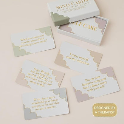 Mind Cards | New Mum Edition | 45 Mindfulness Cards for Women, Ideal for Early Motherhood Support and Self Care | Great New Mom Mothers Day Gifts
