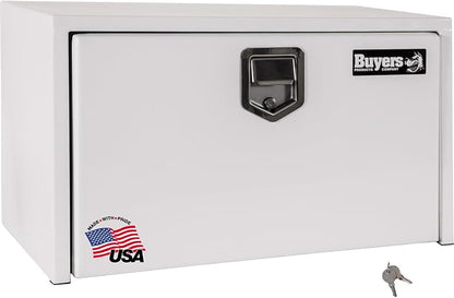 Buyers Products 1703203 Steel Underbody Truck Tool Box 14 x 16 x 30 Inch, White Powder-Coated 14 Ga Steel, Locking Stainless Paddle Latch, Drop Door, Weather-Resistant, Made in USA