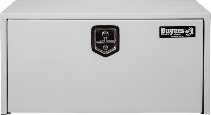 Buyers Products 1702400 Steel Underbody Truck Box, 18x 18x 24 Inch, Job Site Box, Lockable T-Handle Latch, Utility Tool Box, Heavy Duty Storage and Organizer, Made In The USA, White