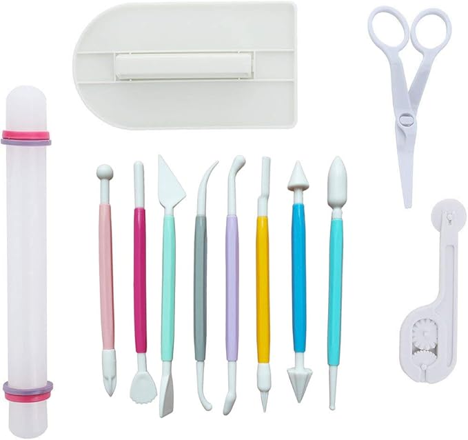ScivoKaval Marshmallow Fondant Cake Decorating Hand Tool 12 Pcs 5 Sets