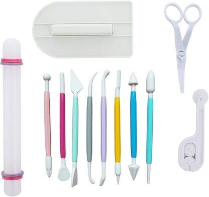 ScivoKaval Marshmallow Fondant Cake Decorating Hand Tool 12 Pcs 5 Sets