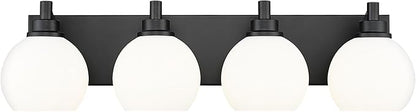 METWET Bathroom Light Fixtures, 4 Light Matte Black Vanity Light, 26 Inch