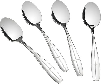 Stainless Steel Flatware Dessert Spoons, Set of 12
