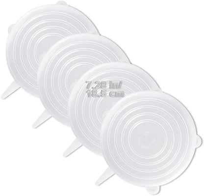 LELE LIFE 4 Pack Same Size Silicone Stretch Lids, Thicker Reusable Sturdy