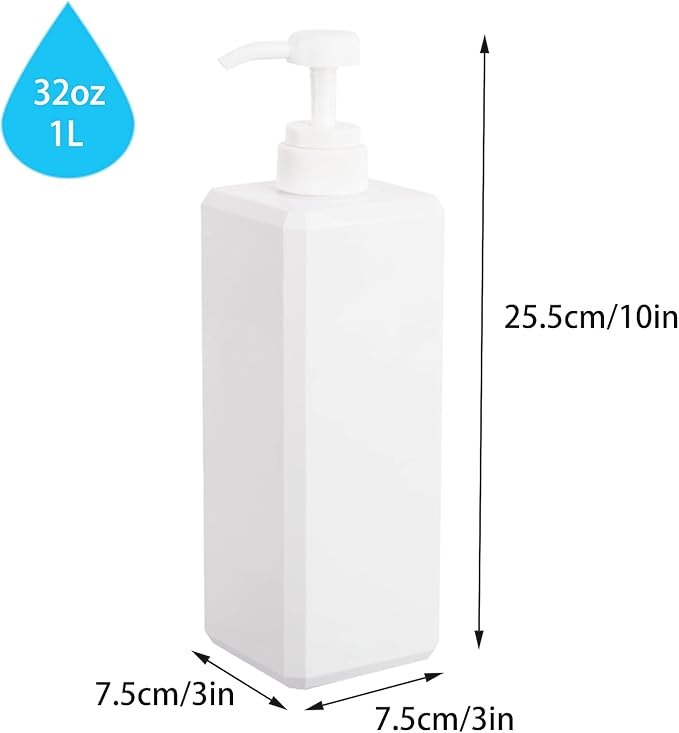 Pump Bottle, Refillable Plastic Empty Lotion Soap Dispenser Liquid Container