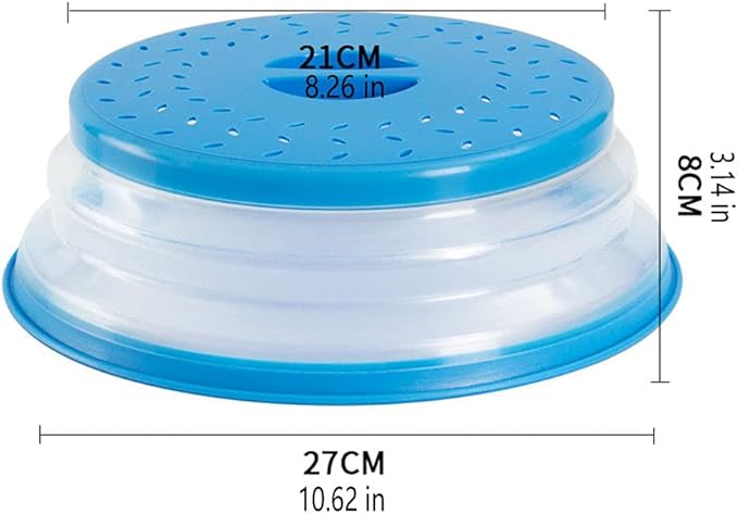 Collapsible Microwave Splatter Cover, 10.5 Inch, Dishwasher-safe, Microwave