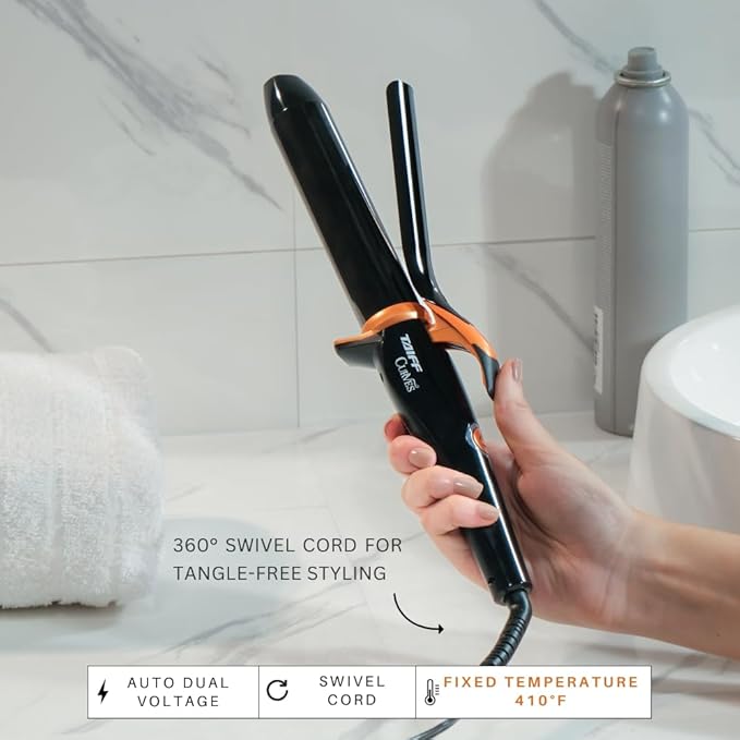 TAIFF Curves Professional Black Titanium Curling Iron – High-Performance Hair