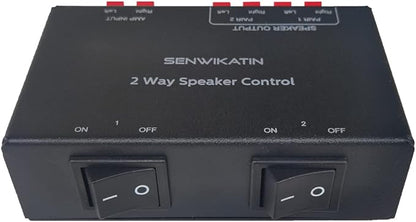 SENWIKATIN 2-Way Speaker Selector, Passive 2 Zone Distribution Box 150W /