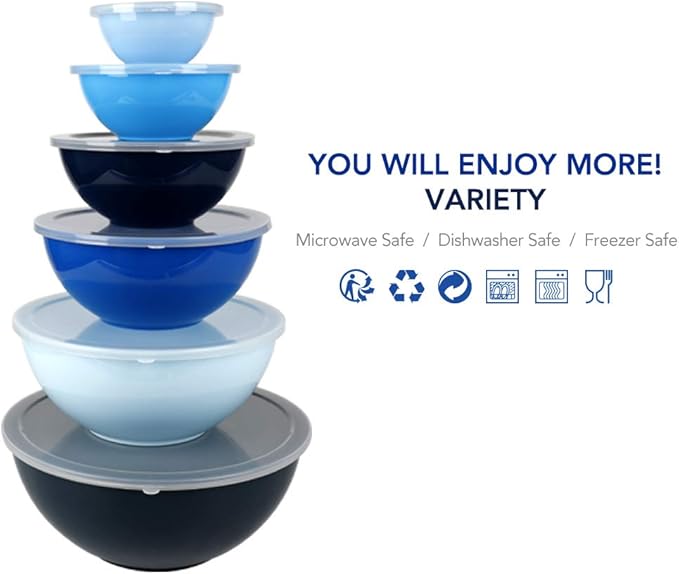 BoxedHome BPA Free Plastic Round Mixing Bowl