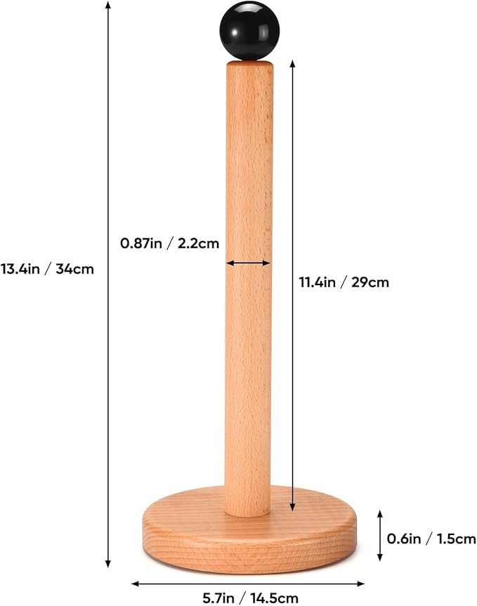 Paper Towel Holder, Wooden Kitchen Roll Stand