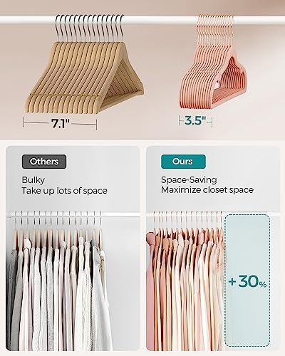 SONGMICS Velvet Hangers 50 Pack, Non-Slip Clothes Hangers, Space-Saving